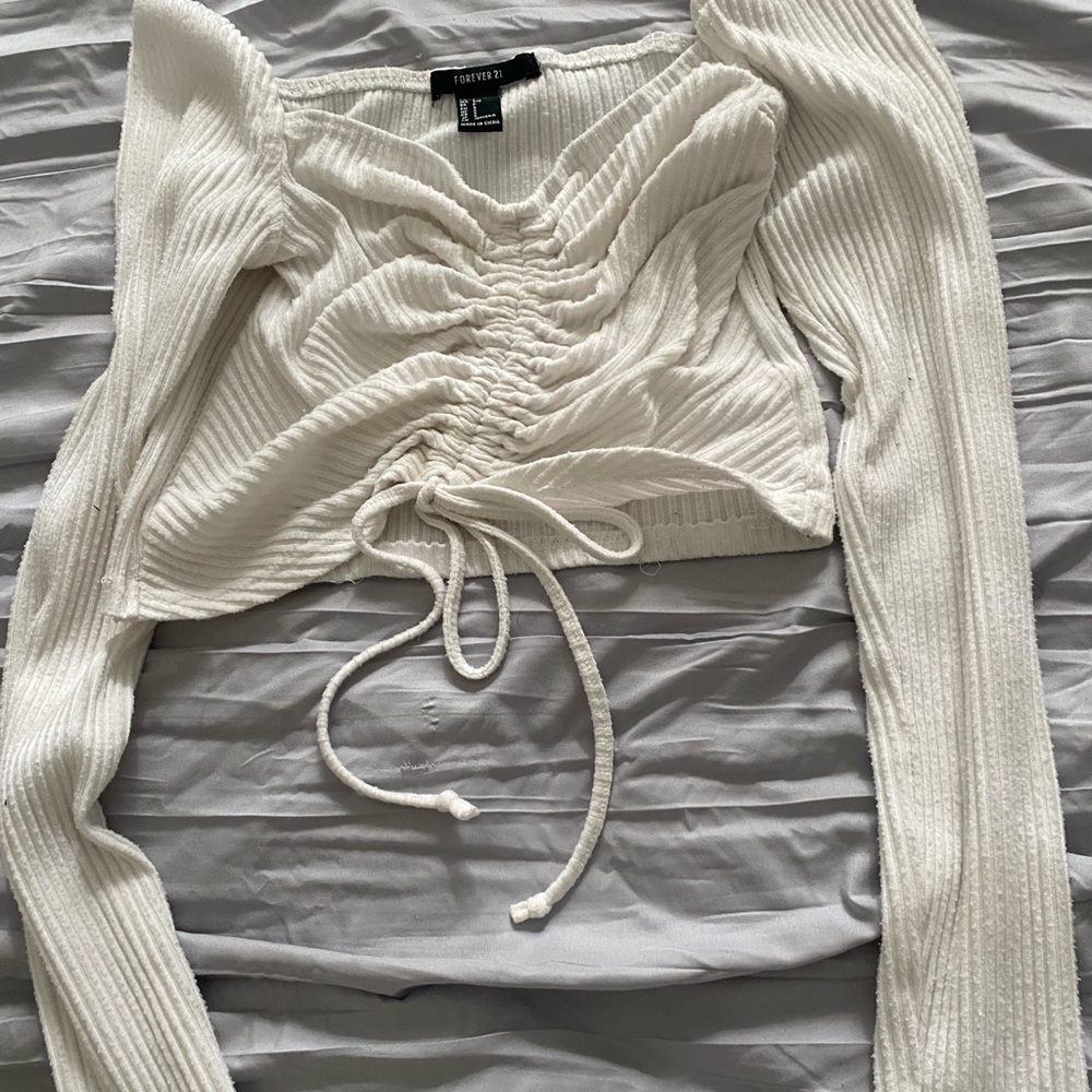 White knit long sleeve